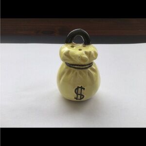 Vintage 1940's Money Bag Salt Shaker. Has original cork.